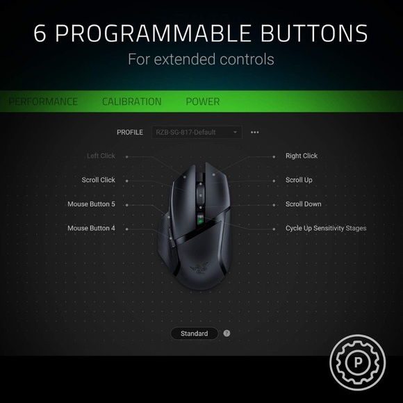 Razer Black Wireless Gaming Mouse (055) - Picture 5 of 7